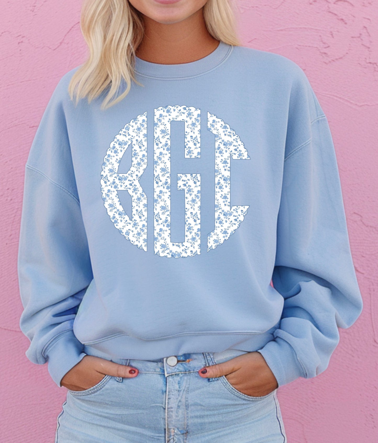 Grand Millennial Monogram Sweatshirt GILDAN // 3 weeks