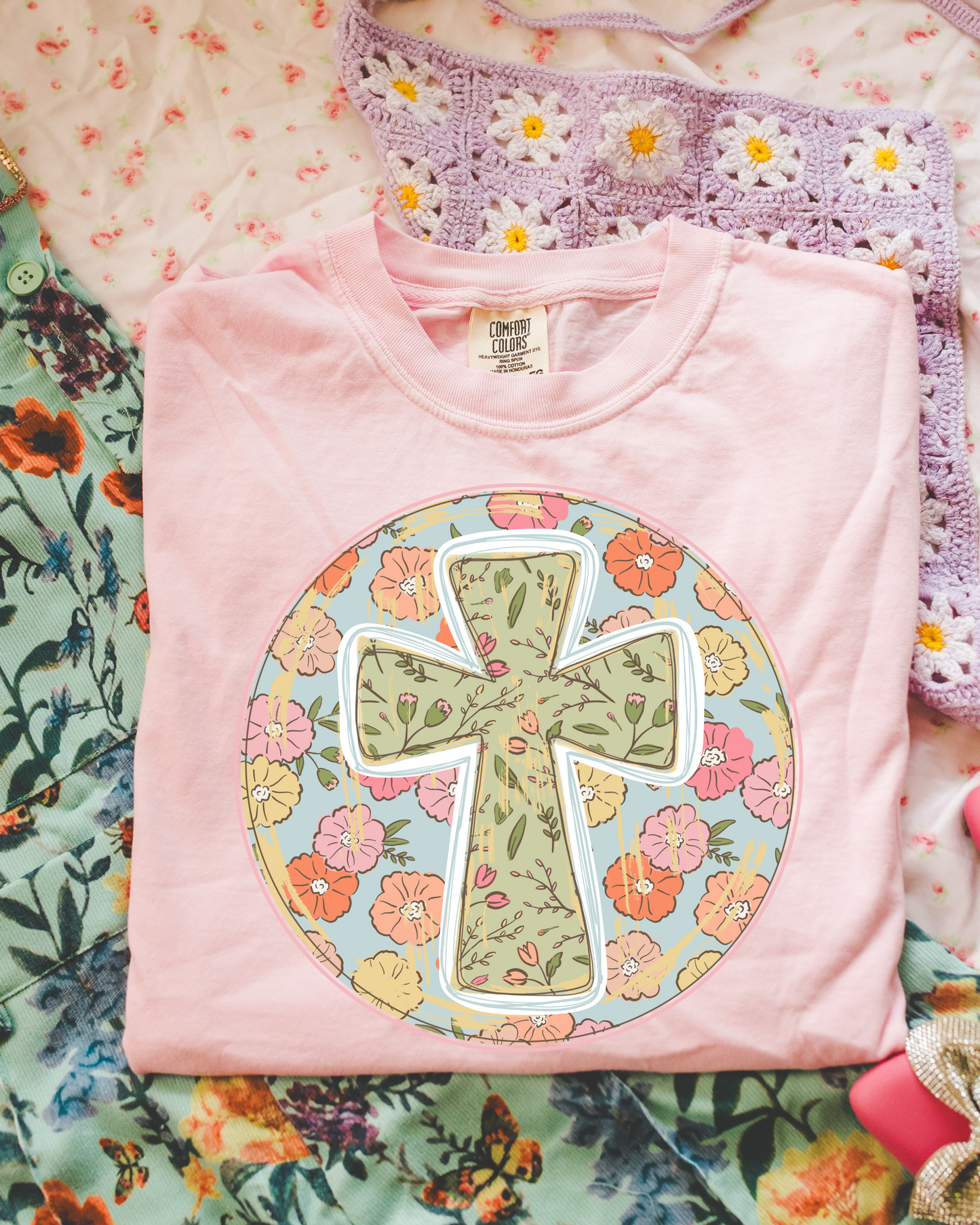 Round Floral Cross // 3 weeks